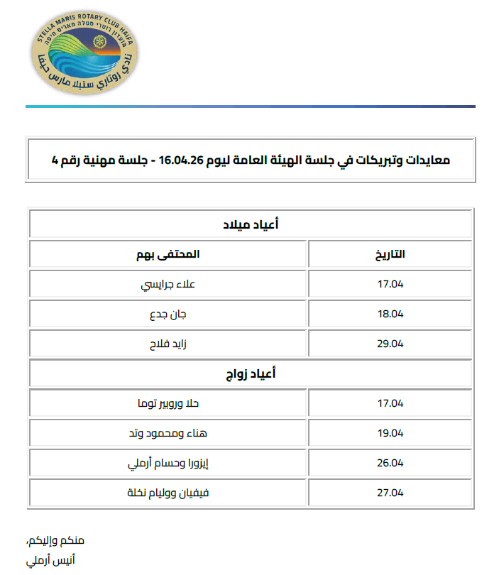 معايدات وتبريكات 16-04-2026