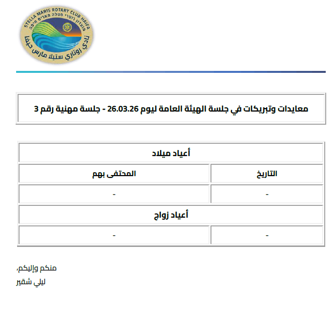 معايدات وتبريكات في جلسة الهيئة العامة 26032026